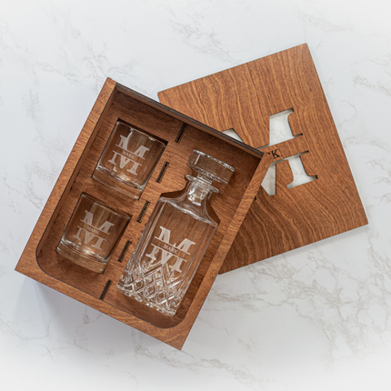 Ornate Decanter & Glassware Box Set