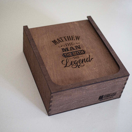 Ornate Decanter & Glassware Wooden Box Set
