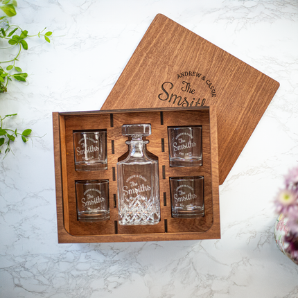 Ornate Decanter & Glassware Box Set