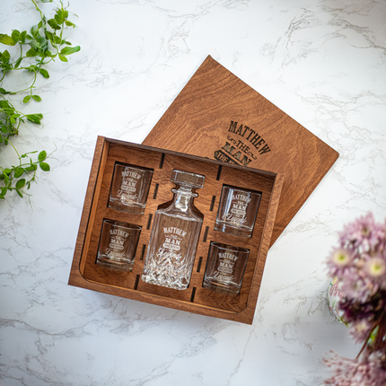 Ornate Decanter & Glassware Box Set